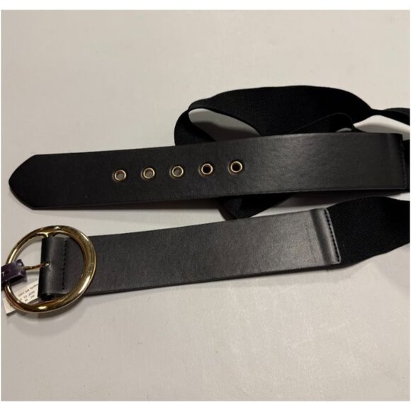 A New Day Womens Black Round Stretch Buckle Belt Fashion Accessory Sz Medium - Picture 3 of 5